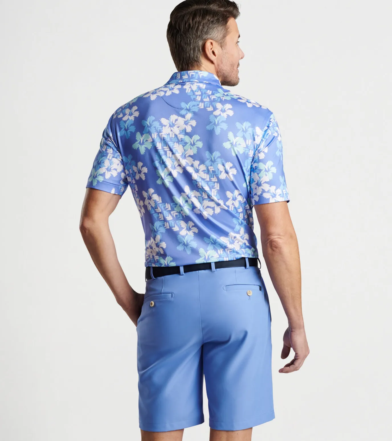 Abstract Floral Performance Jersey Polo