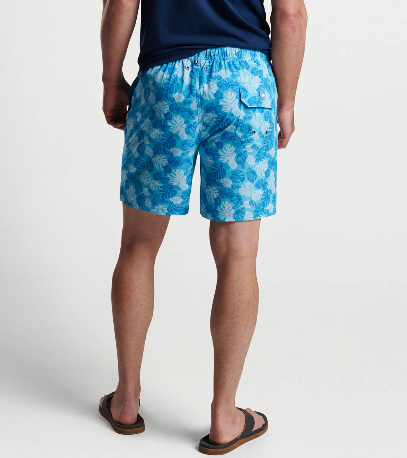 Linework Monstera Swim Trunk