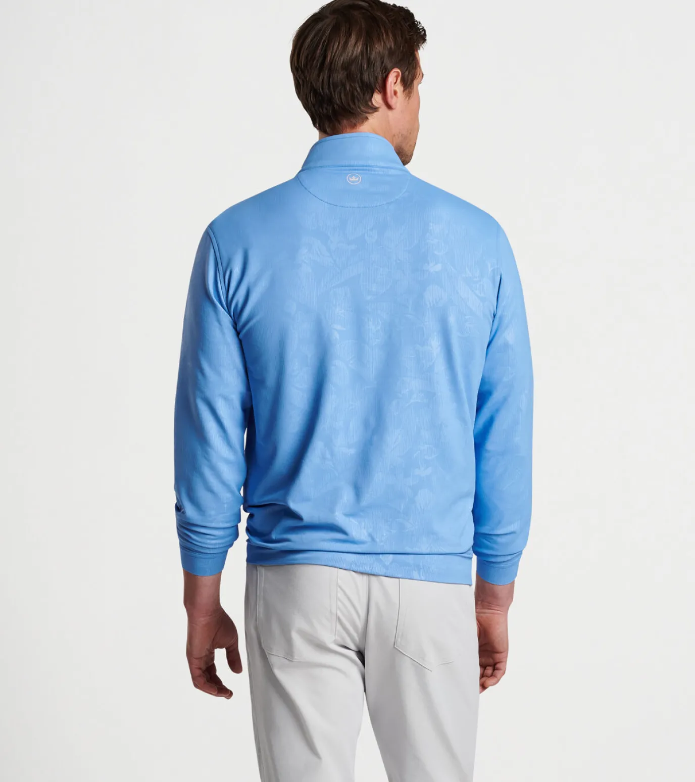 Perth Shadow Stripe Floral Performance Quarter-Zip