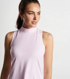 Scottie Herringbone Print Mock Neck Shell