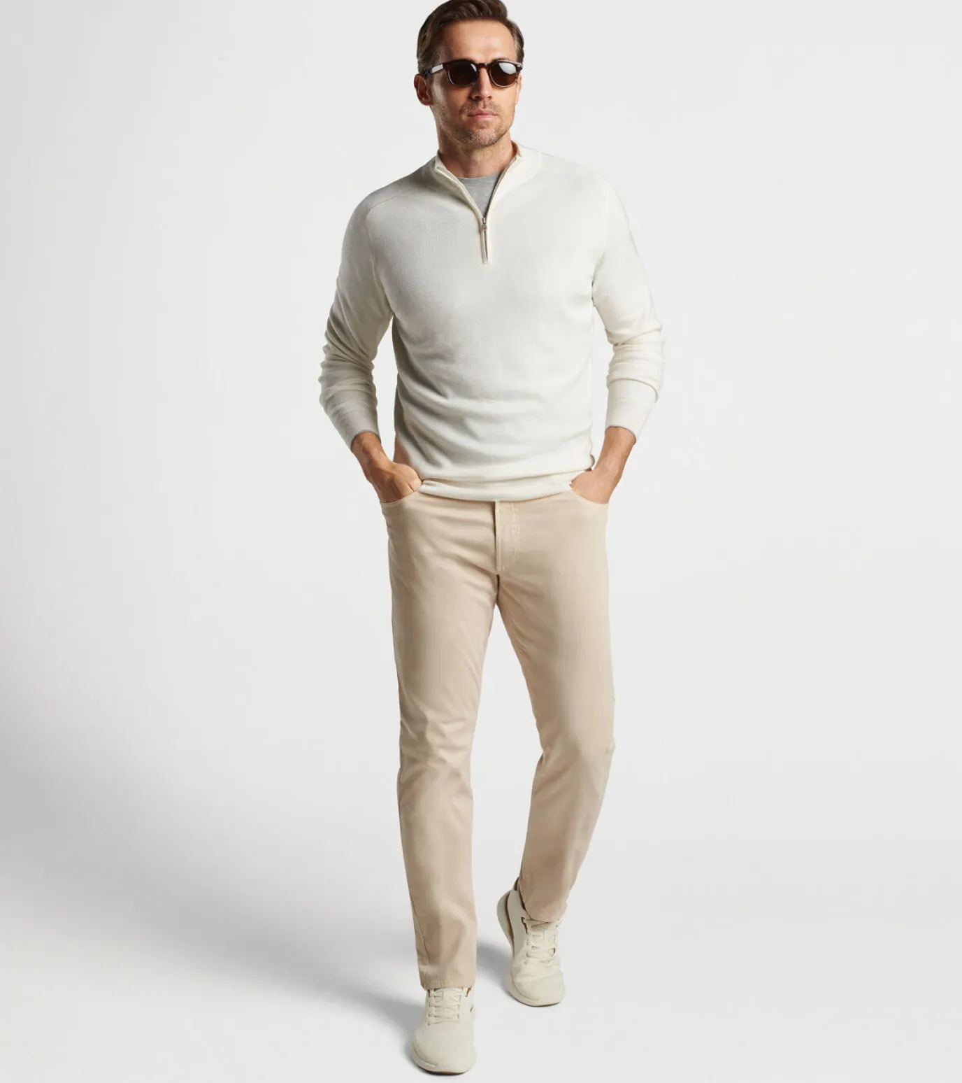 Voyager Cashmere-Silk Saddle Shoulder Quarter-Zip